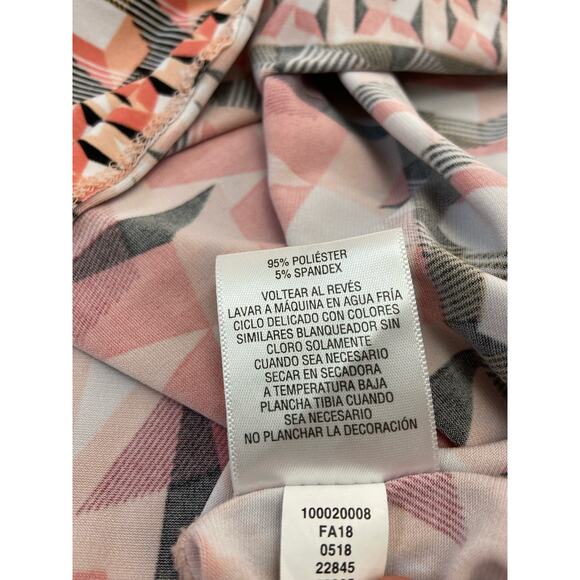 JM Collection Embellished Tunic Top Womens M Mosaic 3/4 Sleeves Scoop Neck - Picture 10 of 12